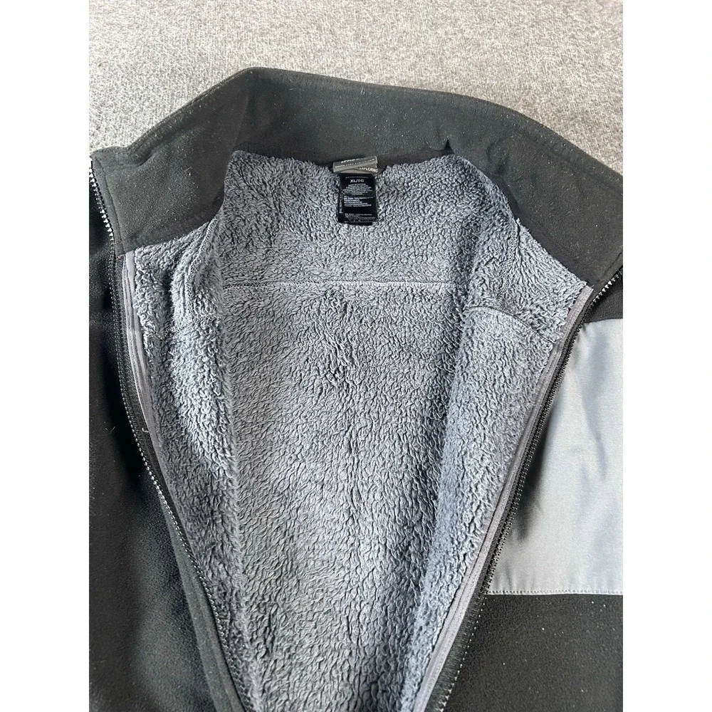 The‎ North Face Vest Mens XL Silver Black Fleece Full Zip Pockets Outdoor